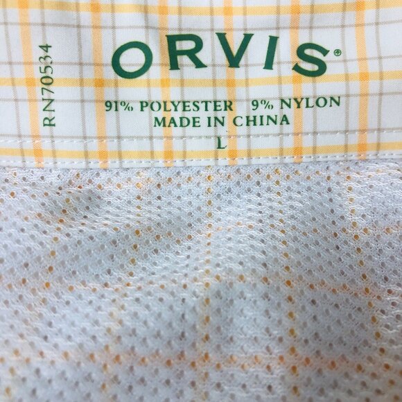ORVIS Open Air Caster Button Up Shirt Sz Large Long-Sleeve Yellow Plaid NWT - Picture 3 of 11